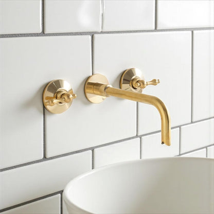 Minimalist Unlacquered Brass Wall-Mounted Faucet