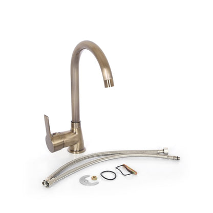 Retro Bronze Brass Faucet: Single Handle Hot Cold Tap