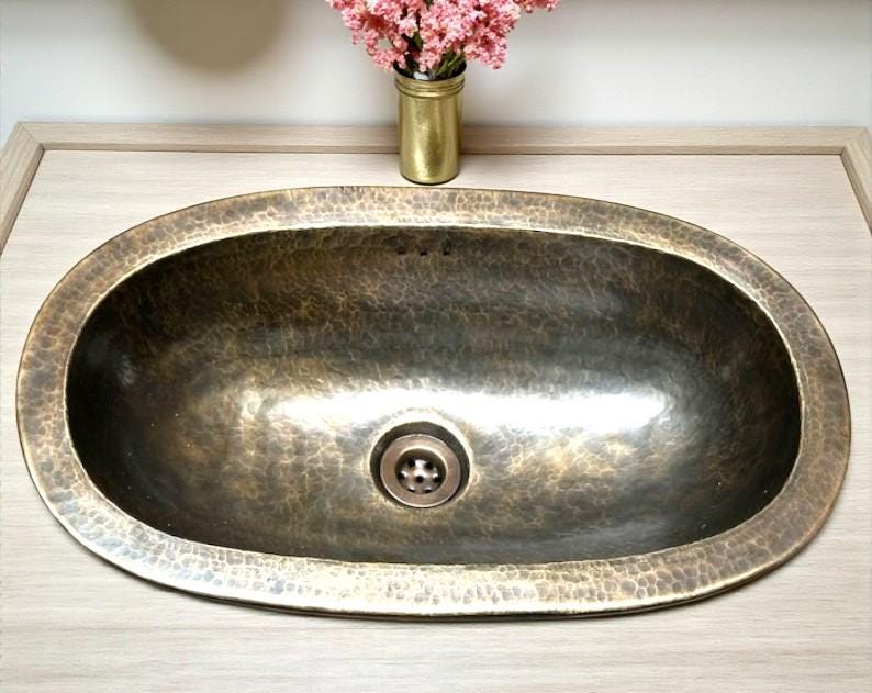 Hammered Brass Farmhouse Sink