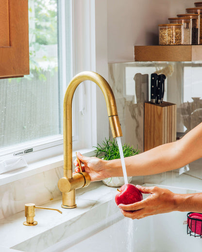 Industrial Brass High-Arc Faucet with Pull-Out Sprayer