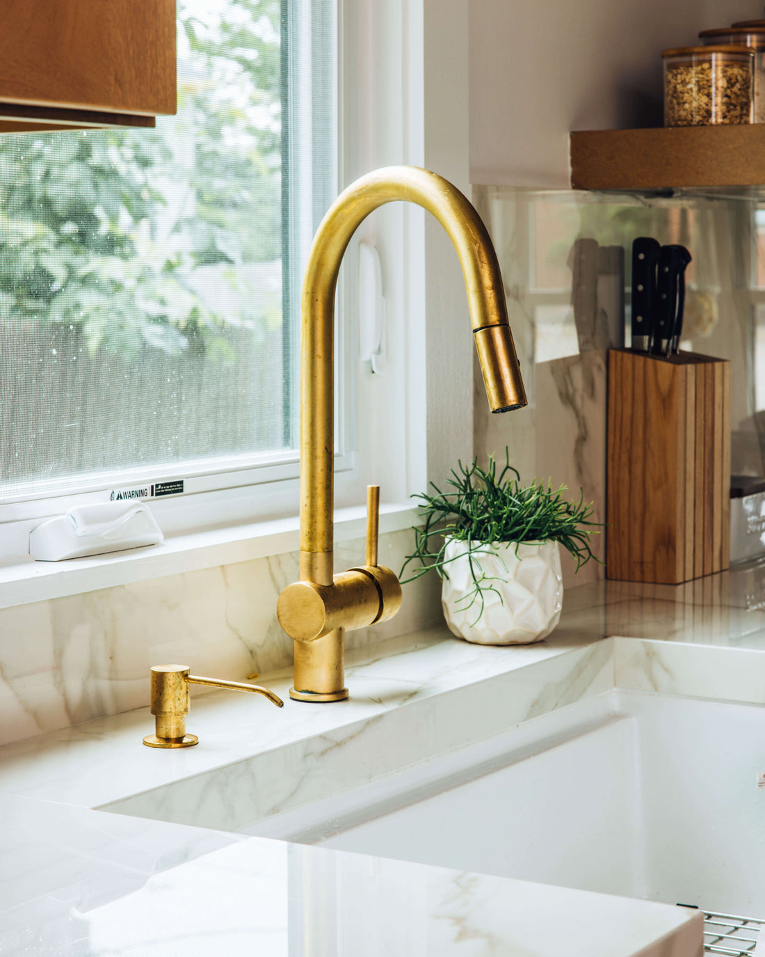 Industrial Brass High-Arc Faucet with Pull-Out Sprayer