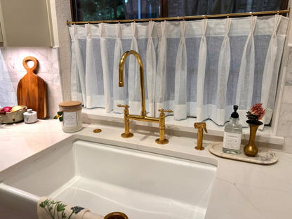 Brass Kitchen Bridge Faucet with Side Sprayer