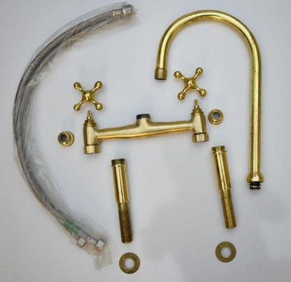 Brass Kitchen Bridge Faucet with Side Sprayer