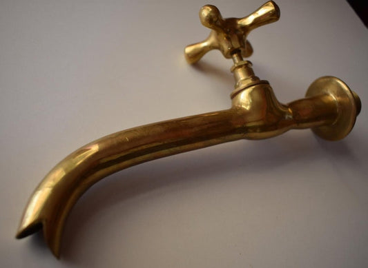 Vintage Moroccan Solid Brass Wall Mount Faucet