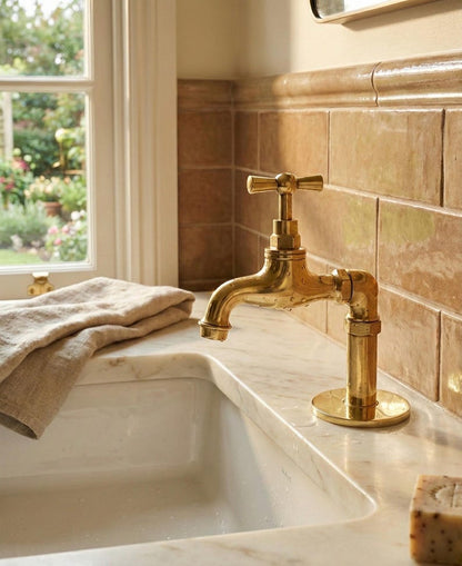 Unlacquered Solid Brass Vintage Style Faucet