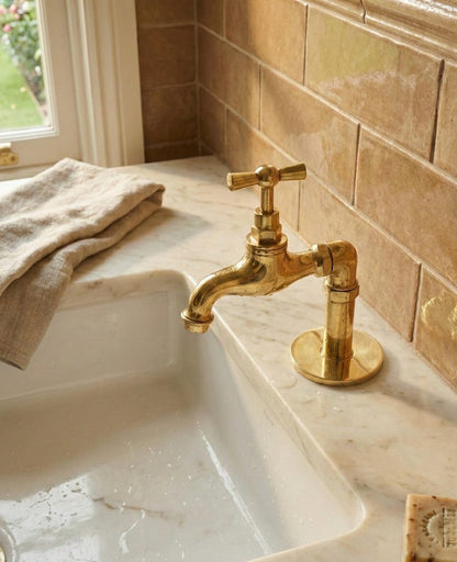 Unlacquered Solid Brass Vintage Style Faucet