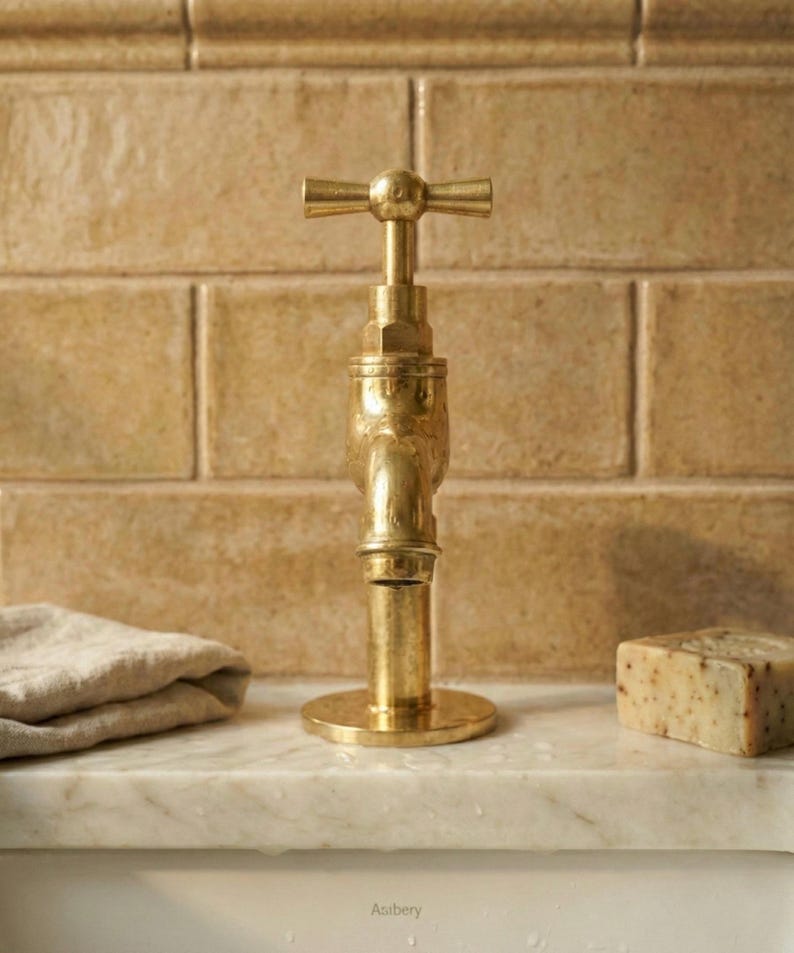 Unlacquered Solid Brass Vintage Style Faucet