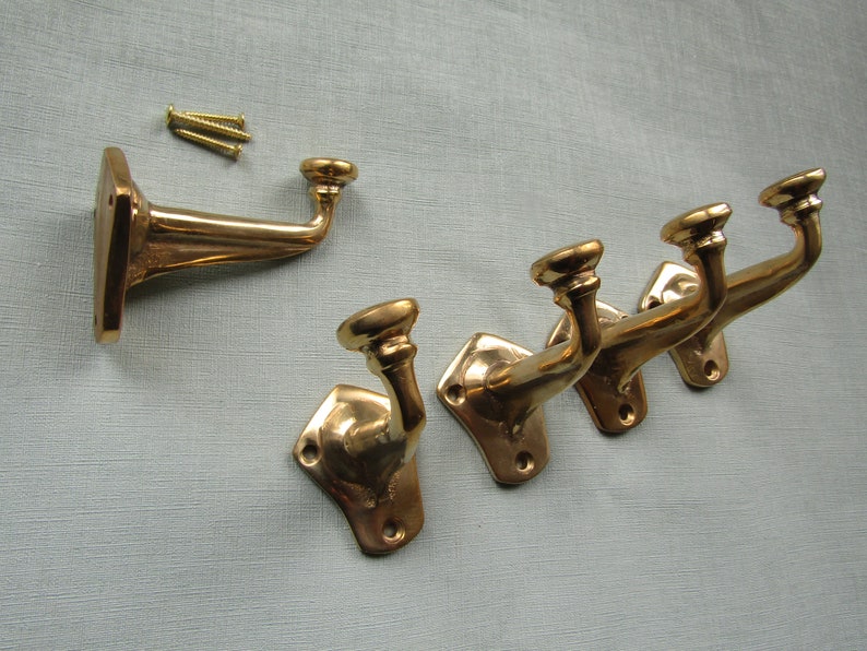Vintage Victorian Solid Brass Coat Hook