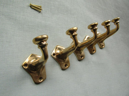 Vintage Victorian Solid Brass Coat Hook