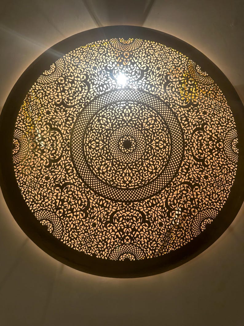 Moroccan brass wall lamp