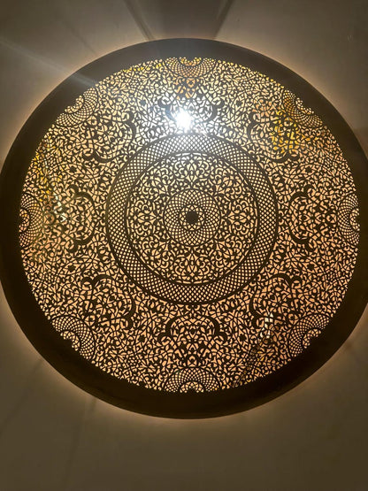 Moroccan brass wall lamp