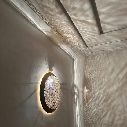 Moroccan brass wall lamp