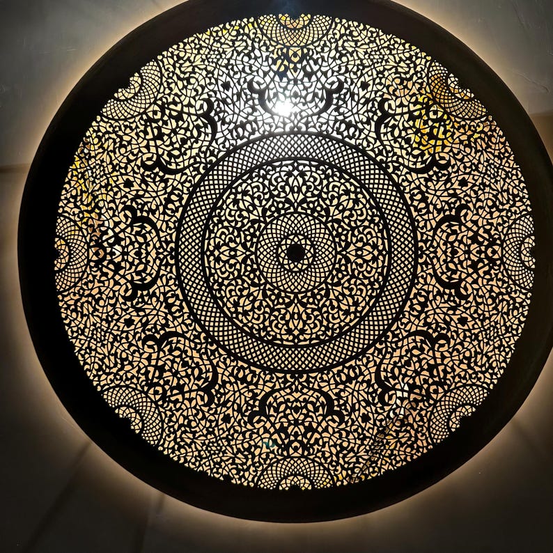 Moroccan brass wall lamp