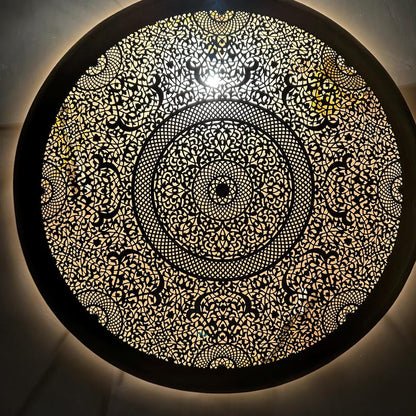 Moroccan brass wall lamp
