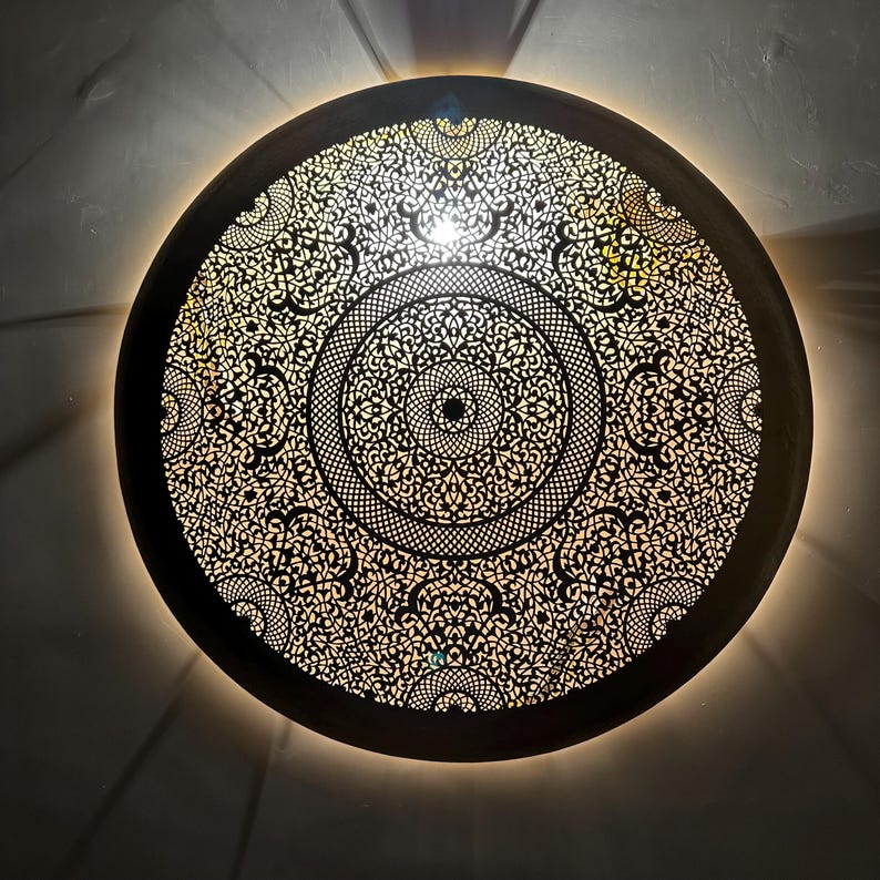 Moroccan brass wall lamp