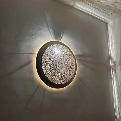 Moroccan brass wall lamp