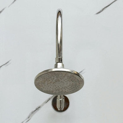 Luxury Polished Nickel Rain Shower Head with Curved Wall Arm