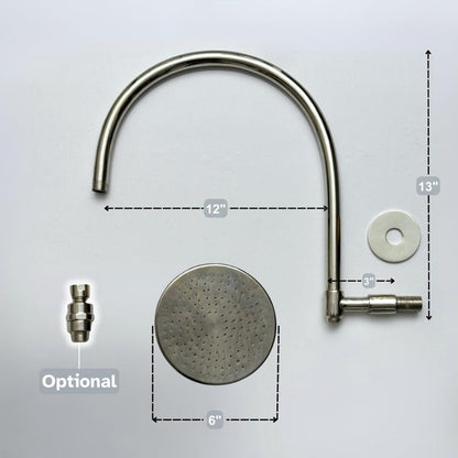 Luxury Polished Nickel Rain Shower Head with Curved Wall Arm