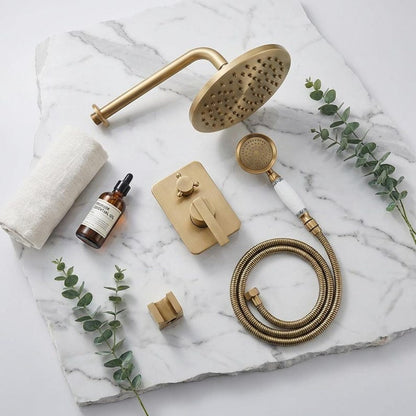 Artisan Moroccan Unlacquered Brass Shower System
