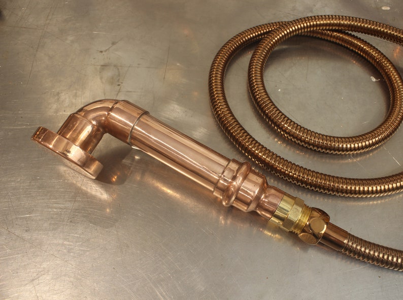 Minimalist Industrial Copper Handheld Shower Set
