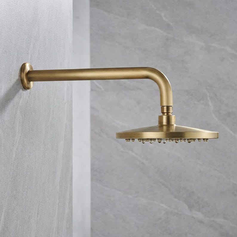 Artisan Moroccan Unlacquered Brass Shower System
