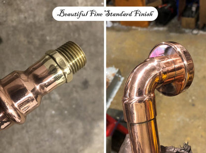 Minimalist Industrial Copper Handheld Shower Set