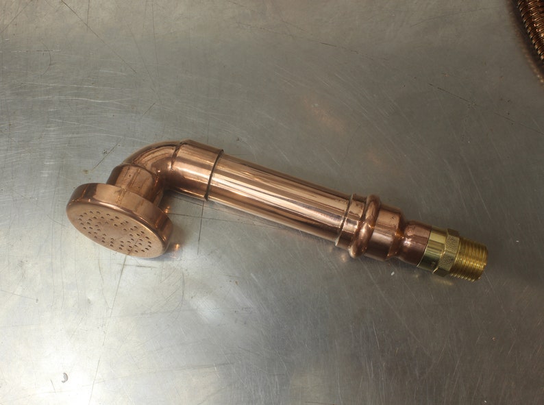 Minimalist Industrial Copper Handheld Shower Set
