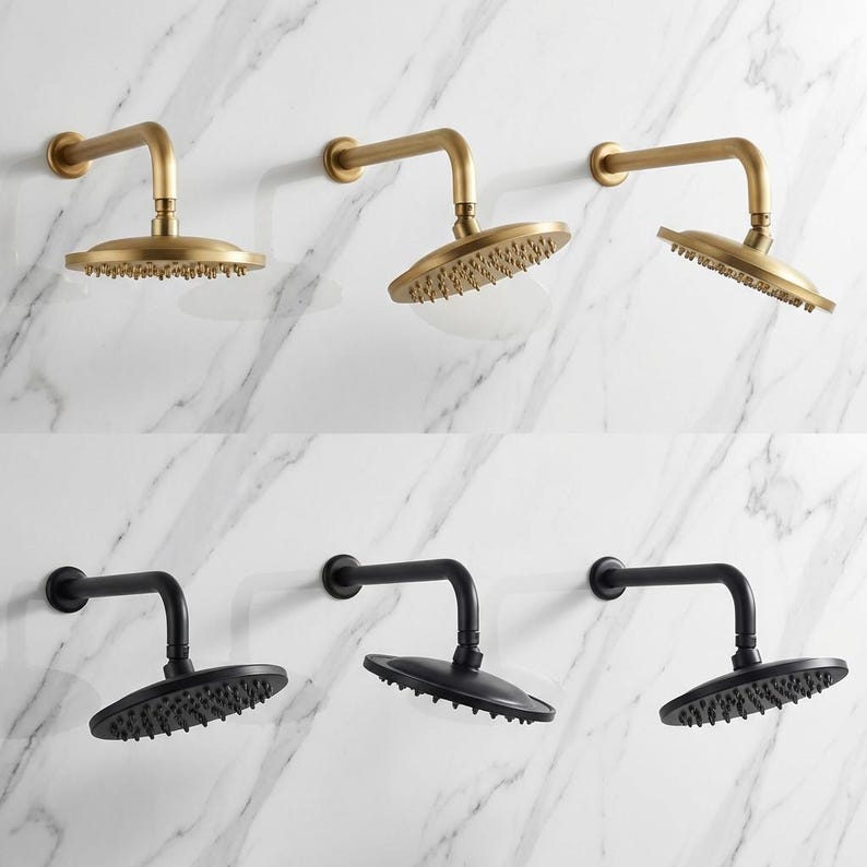 Artisan Moroccan Unlacquered Brass Shower System