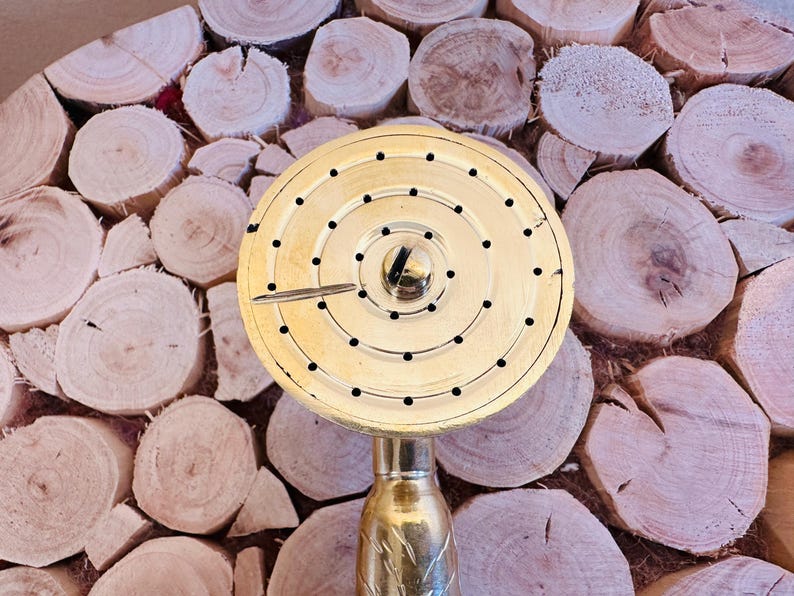 Exquisite Hand-Engraved Polished Brass Shower Head