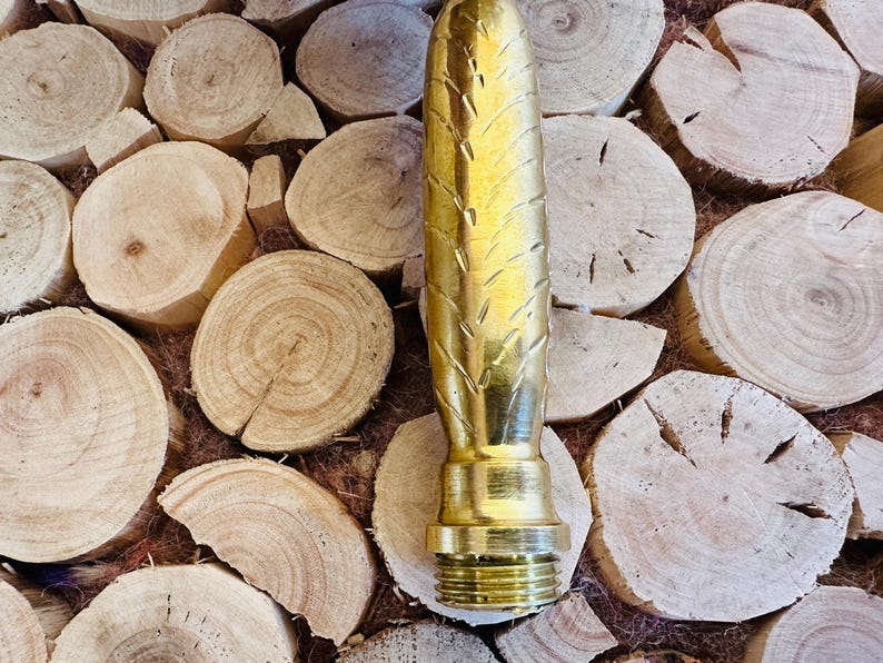 Exquisite Hand-Engraved Polished Brass Shower Head