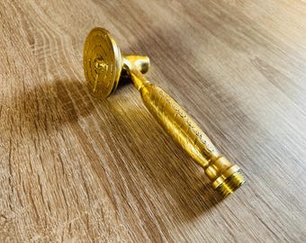 Exquisite Hand-Engraved Polished Brass Shower Head