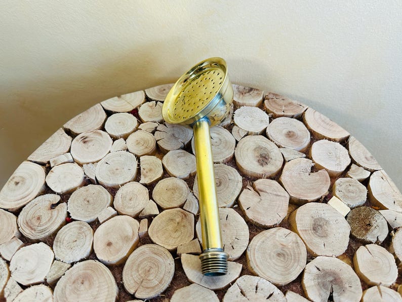 Exquisite Hand-Engraved Polished Brass Shower Head