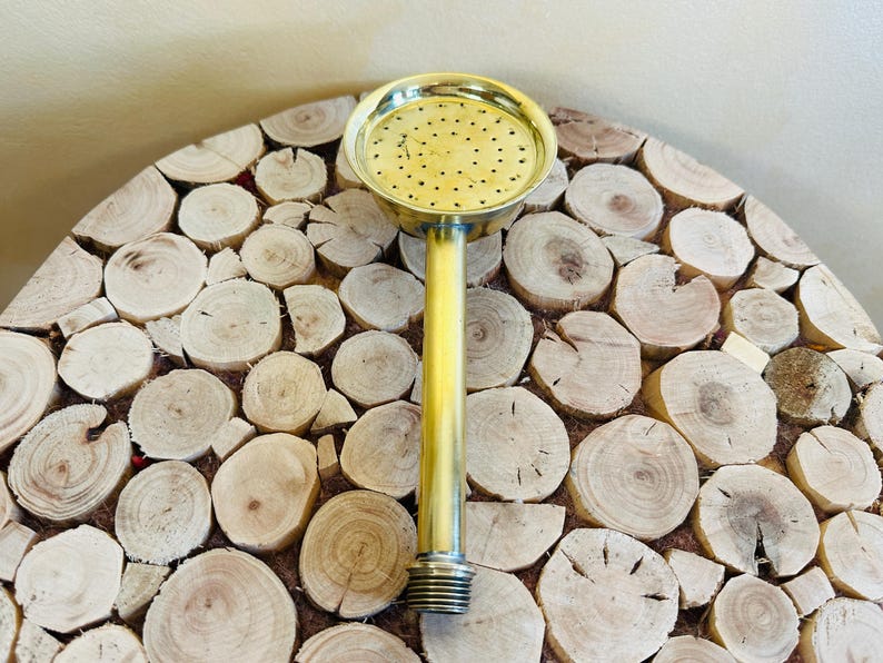 Exquisite Hand-Engraved Polished Brass Shower Head