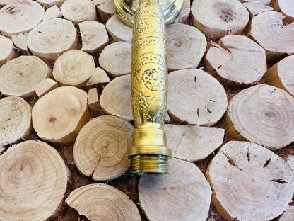 Exquisite Hand-Engraved Polished Brass Shower Head
