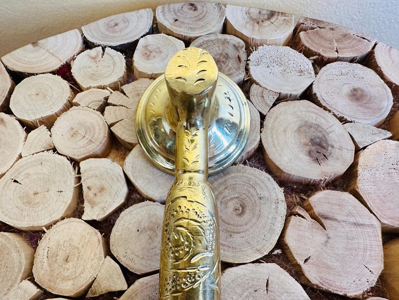 Exquisite Hand-Engraved Polished Brass Shower Head