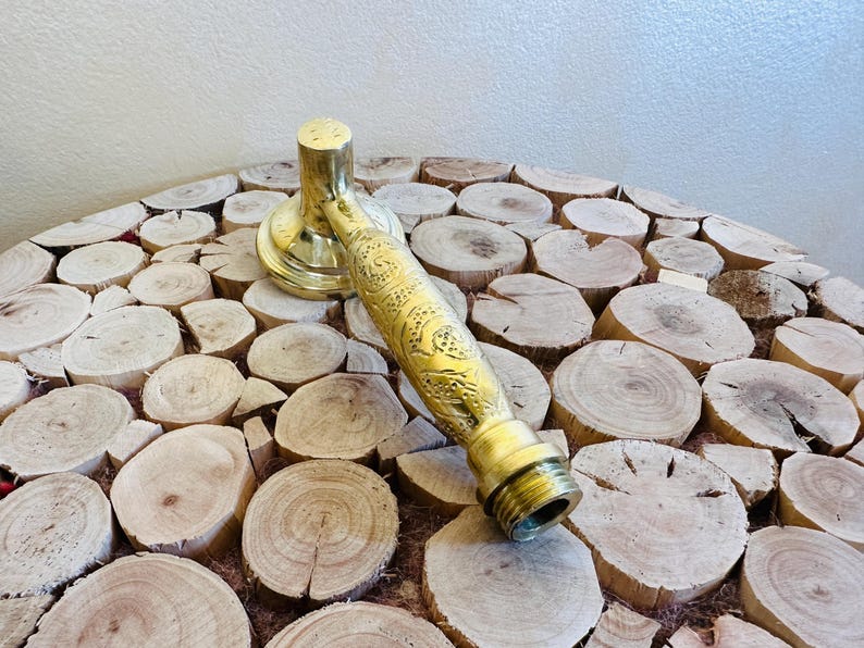 Exquisite Hand-Engraved Polished Brass Shower Head