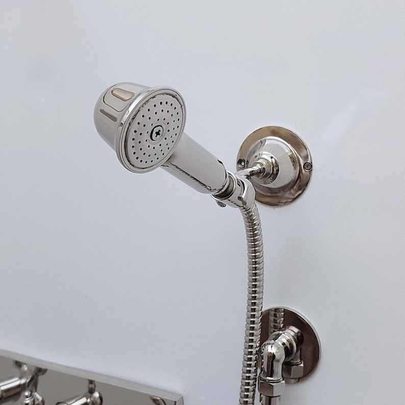 Architectural Silver Polished Nickel Rain Shower with Linear Valve Plate