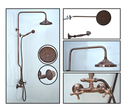 Heritage Engraved Copper Exposed Shower System