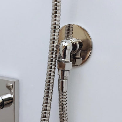 Architectural Silver Polished Nickel Rain Shower with Linear Valve Plate