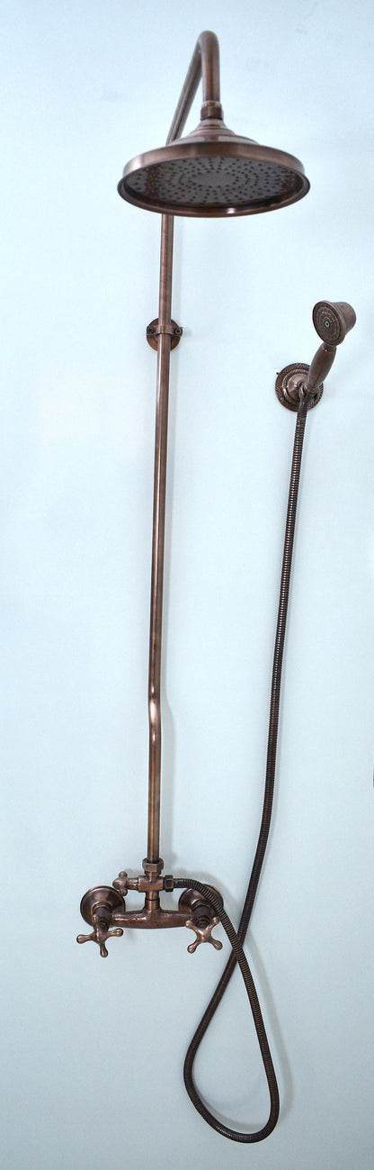Heritage Engraved Copper Exposed Shower System