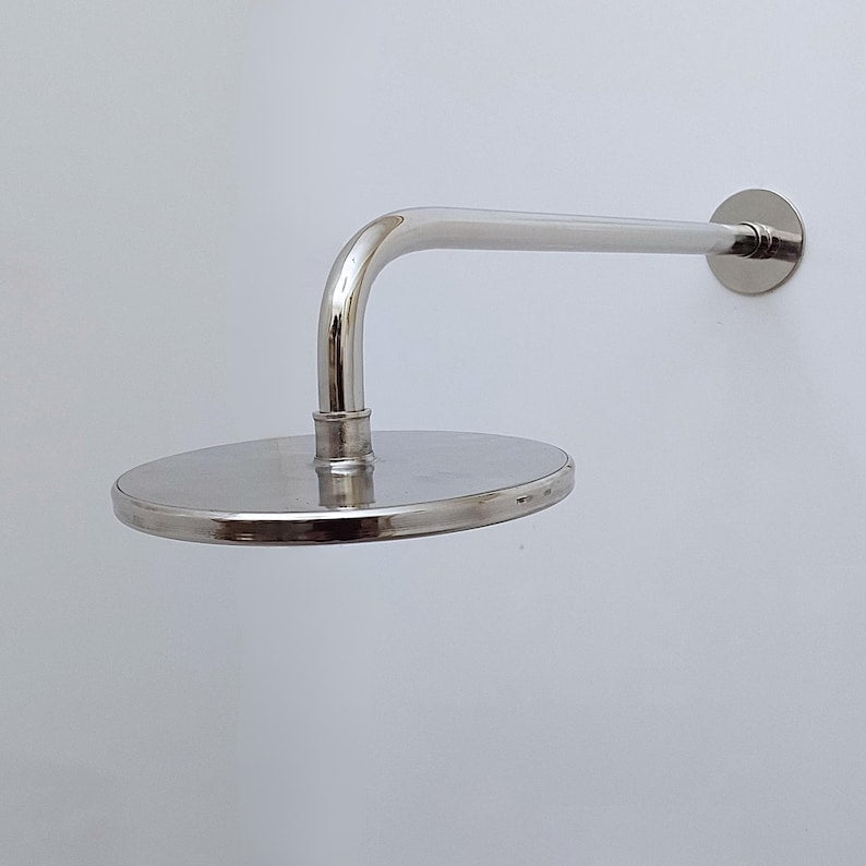 Architectural Silver Polished Nickel Rain Shower with Linear Valve Plate