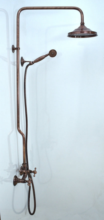 Heritage Engraved Copper Exposed Shower System
