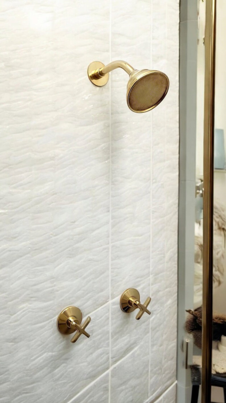 Artisan Unlacquered Brass Shower Set
