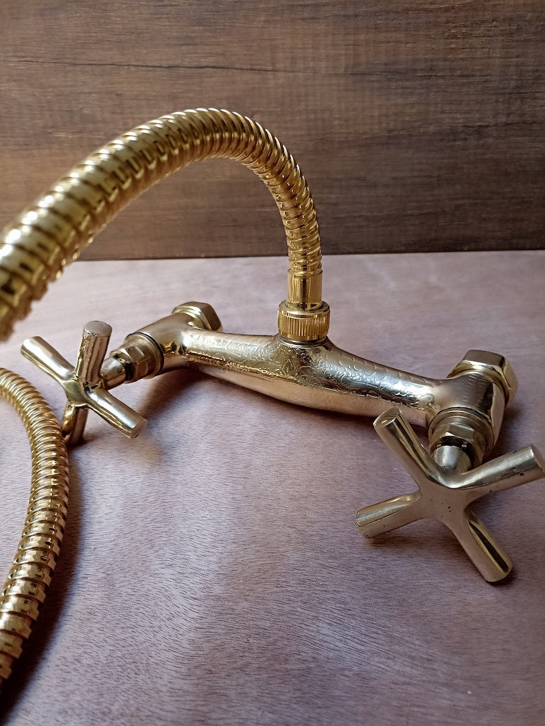 Stunning Polished Gold Wall-Mount Shower System