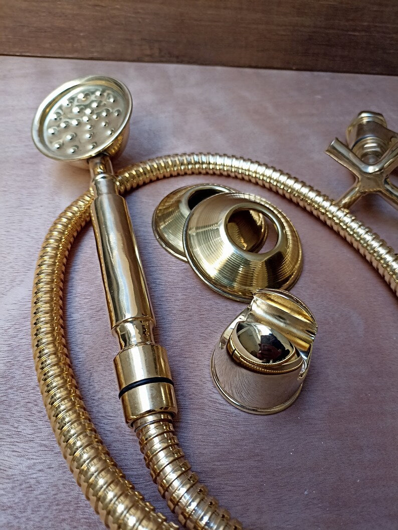 Stunning Polished Gold Wall-Mount Shower System
