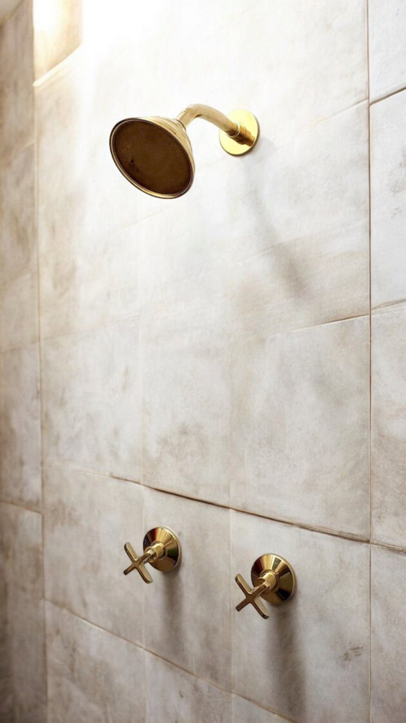 Artisan Unlacquered Brass Shower Set