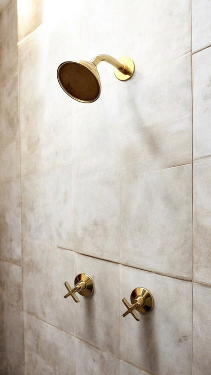 Artisan Unlacquered Brass Shower Set