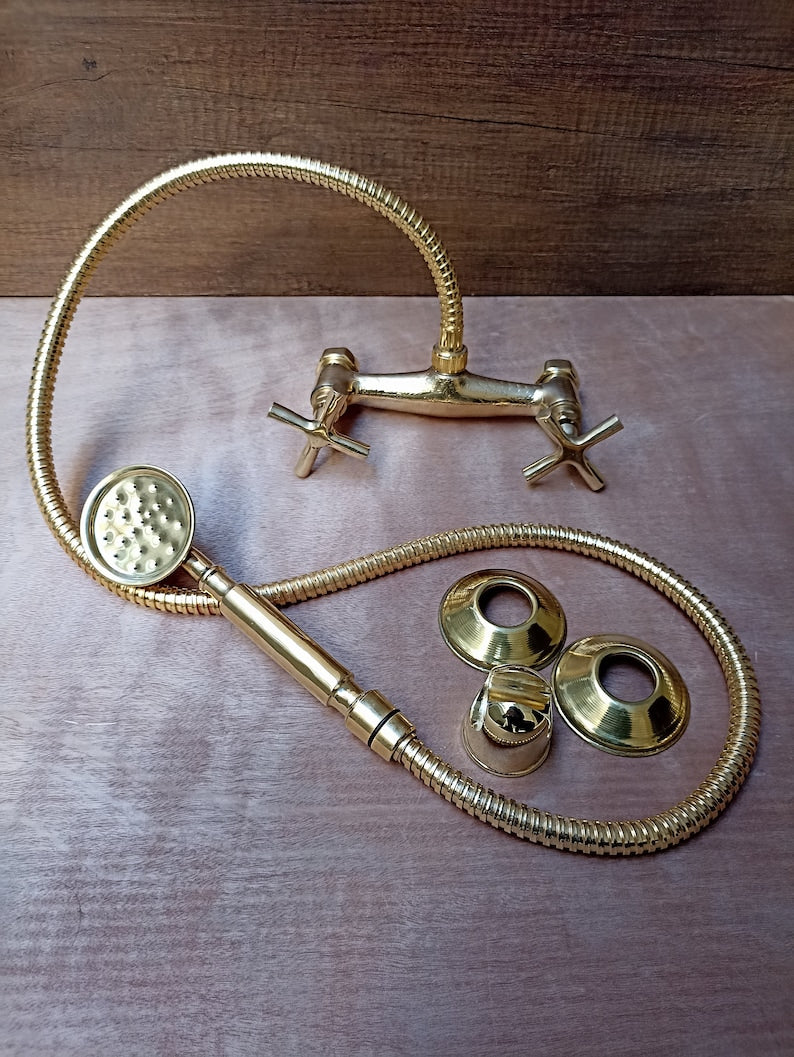 Stunning Polished Gold Wall-Mount Shower System