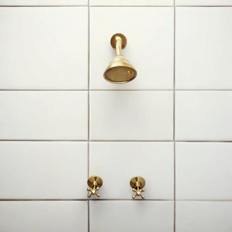 Artisan Unlacquered Brass Shower Set