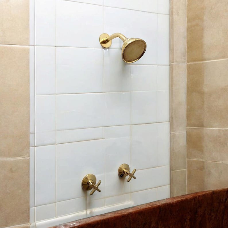 Artisan Unlacquered Brass Shower Set